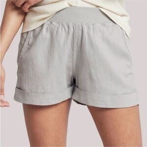 Faherty Arlie Day Shorts Surplus Women's Gray Pull On Pockets Linen Blend Sz xs